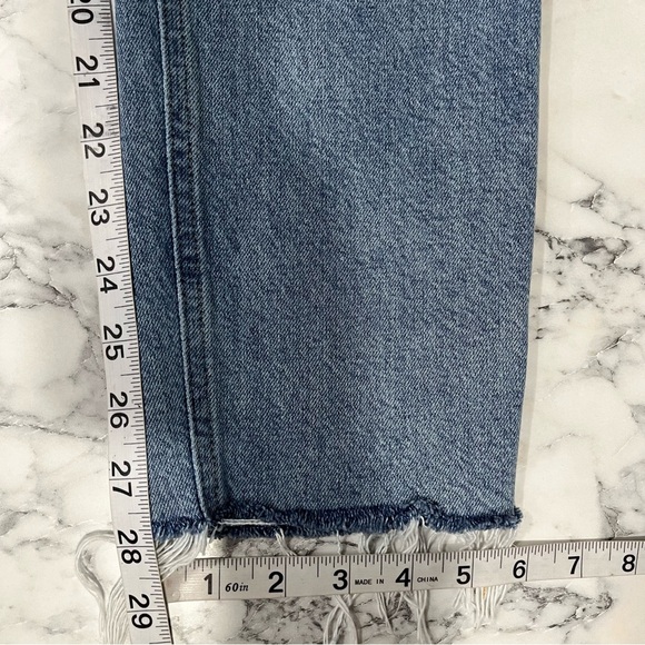 Agolde Nico High-Rise Slim Jeans Raw Hem Button Fly Medium Wash Size 29 - Picture 8 of 14